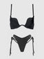 Brigeta Satin Plunge Push Up Bra & Tie Side Tanga Set from Love It Curvy