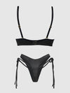 Brigeta Satin Plunge Push Up Bra & Tie Side Tanga Set from Love It Curvy