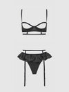 Brigeta Satin Open Cup Bra & Skirted Thong Set from Love It Curvy