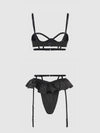 Brigeta Satin Open Cup Bra & Skirted Thong Set from Love It Curvy