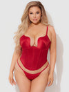 Brigeta Satin Plunge Push Up Bustier & G-String Set from Love It Curvy