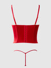 Brigeta Satin Plunge Push Up Bustier & G-String Set from Love It Curvy
