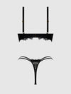 Jocelyn Lace & Satin Push Up Bra Strapy Thong Set from Love It Curvy