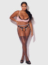 Jocelyn Satin & Lace Push Up Bra, Garter, & Tanga Set from Love It Curvy