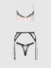Jocelyn Satin & Lace Push Up Bra, Garter, & Tanga Set from Love It Curvy