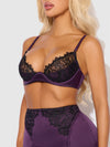 Jocelyn Lace & Satin Bra, Skirt & Crotchless G-String Set from Love It Curvy