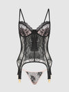 Jocelyn Lace & Satin Underwire Corset & G-String Set from Love It Curvy