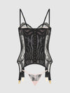 Jocelyn Lace & Satin Underwire Corset & G-String Set from Love It Curvy