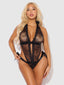 Jocelyn Satin & Lace Drop Off Crotchless Teddy from Love It Curvy