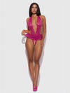 Jocelyn Lace & Pearl Crotchless Teddy from Love It Curvy