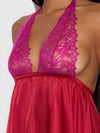Jocelyn Lace & Satin Drop Off Babydoll & G-String Set from Love It Curvy