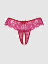 Jocelyn Lace & Pearl Crotchless Thong | Love It Curvy