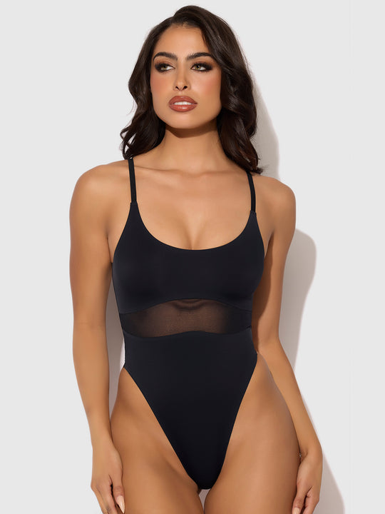 Katrina Micro & Mesh High Hip Shaping Bodysuit from Love It Curvy