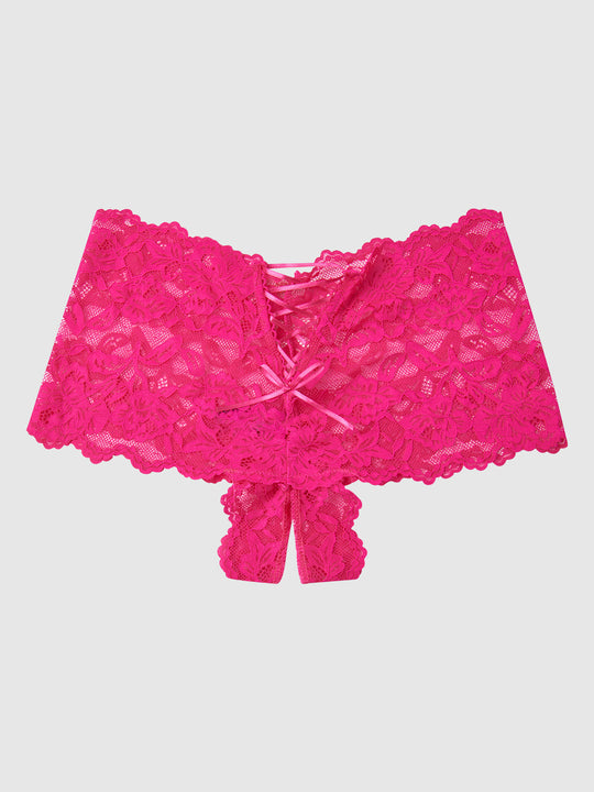Bella Lace Crotchless Cheeky from Love It Curvy
