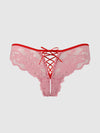 Bella Lace Up Front Lace Crotchless Tanga | Love It Curvy