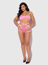 Zoe Oil Slick Bandeau Bra, Wrap Garter & Tanga Set from Love It Curvy