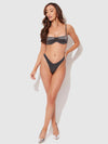 Zoe Oil Slick Bandeau Bra, Wrap Garter & Tanga Set from Love It Curvy