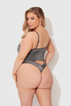 Zoe High Shine Cutout Scoop Back Bodysuit from Love It Curvy