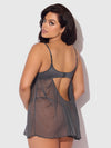 Zoe Oil Slick Openable Cup Underwire Babydoll Set from Love It Curvy