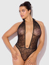 Kiki Lace Plunge Halter Teddy from Love It Curvy