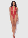 Kiki Lace Plunge Halter Teddy from Love It Curvy