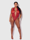 Kiki Lace Plunge Halter Teddy from Love It Curvy