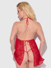 Kiki Lace & Faux Leather Drop Off Babydoll Set from Love It Curvy