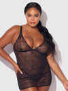 Kiki Lace Strappy & Backless Chemise & G-String Set from Love It Curvy