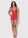 Kiki Lace Strappy & Backless Chemise & G-String Set from Love It Curvy