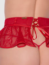 Kiki Lace & Faux Leather Skirted Garter Belt from Love It Curvy