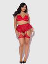 Kiki Lace & Faux Leather Skirted Garter Belt from Love It Curvy