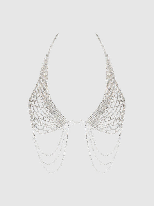 Rhinestone Net Halter With Openable Front from Love It Curvy
