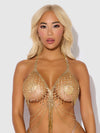 Rhinestone Net & Fringe Halter Bralette from Love It Curvy