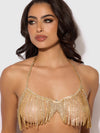 Rhinestone Dangle V-Neck Bra from Love It Curvy