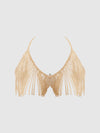 Rhinestone Dangle V-Neck Bra from Love It Curvy