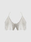 Rhinestone Dangle V-Neck Bra from Love It Curvy