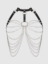 Chain & Leather-Like Draped Harness from Love It Curvy