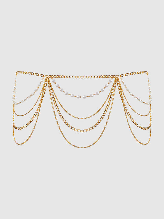 Pearl & Chain Draped Garter from Love It Curvy