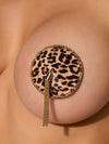 Leopard & Gold Chain Round Tassel Pasties from Love It Curvy