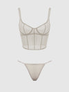 Yvone Shimmer Mesh Bustier & G-String Set from Love It Curvy