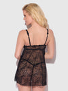 Yvone Lace Openable Cup Babydoll & G-String Set from Love It Curvy