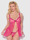 Yvone Lace Openable Cup Babydoll & G-String Set from Love It Curvy