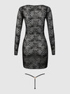 Yvone Lace Long Sleeve Chemise Dress & G-String | Love It Curvy