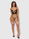 Cecily Lace & Chain Bustier & Backless Hipster Set from Love It Curvy