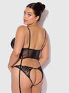 Cecily Lace & Chain Bustier & Backless Hipster Set from Love It Curvy