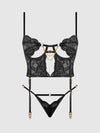 Cecily Lace & Chain Bustier & Backless Hipster Set from Love It Curvy