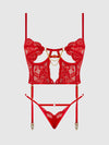 Cecily Lace & Chain Bustier & Backless Hipster Set from Love It Curvy