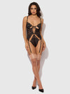 Cecily Lace & Chain Gartered Teddy from Love It Curvy