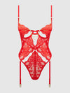 Cecily Lace & Chain Gartered Teddy from Love It Curvy