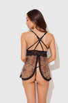 Felicia Leopard Mesh & Lace Babydoll Set from Love It Curvy